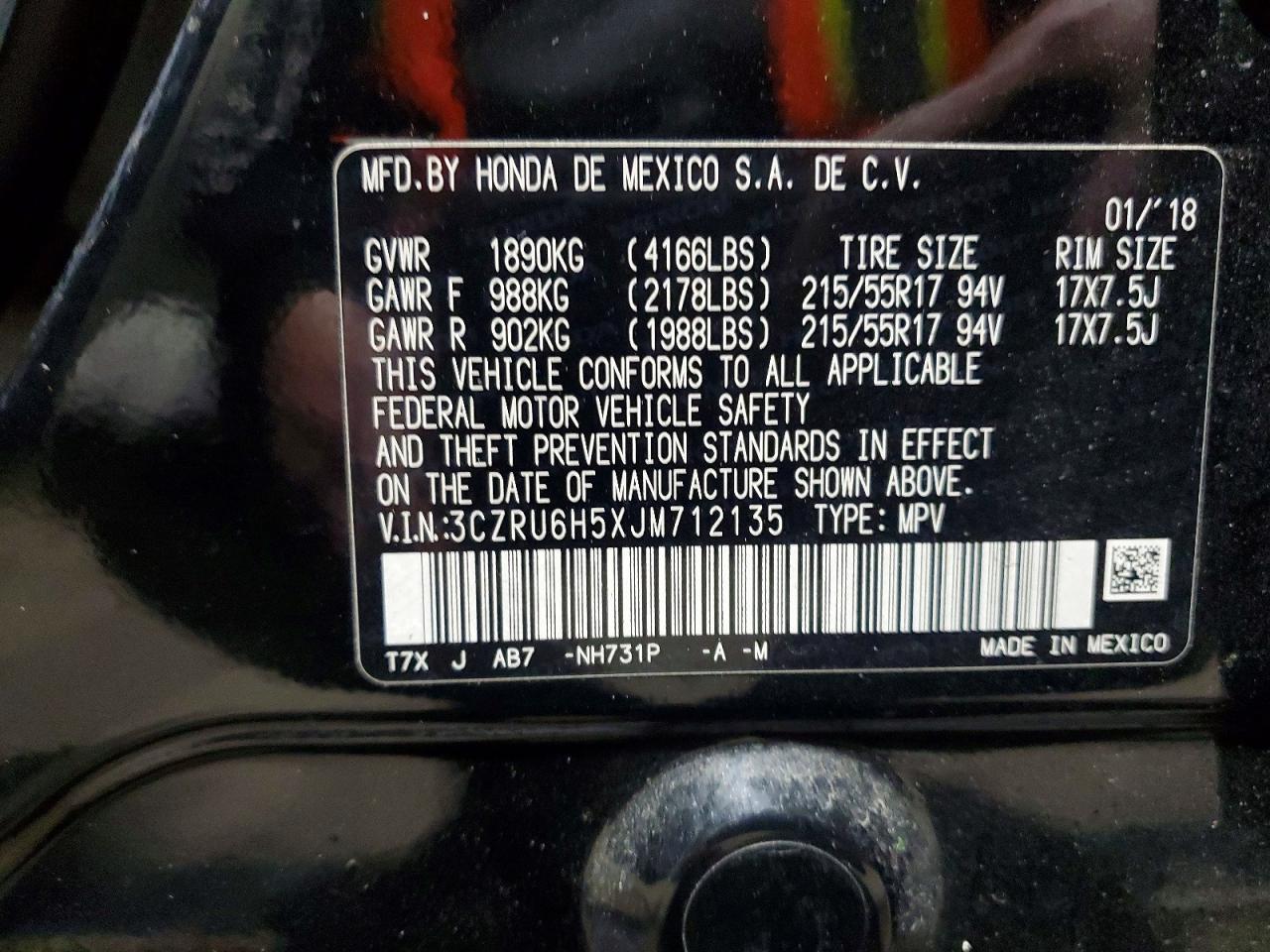 2018 HONDA HR-V
