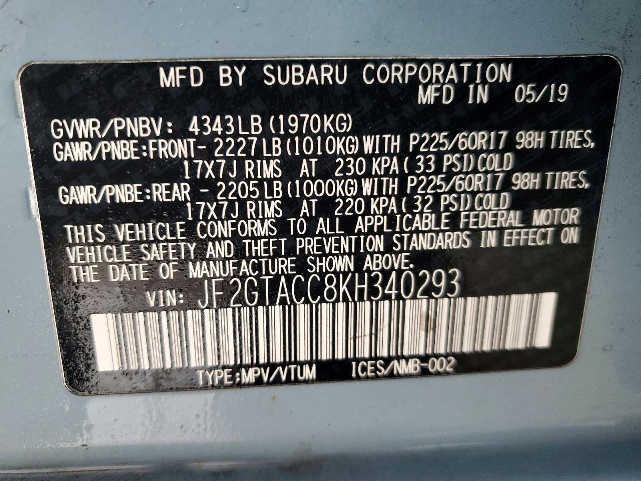 2019 SUBARU Crosstrek
