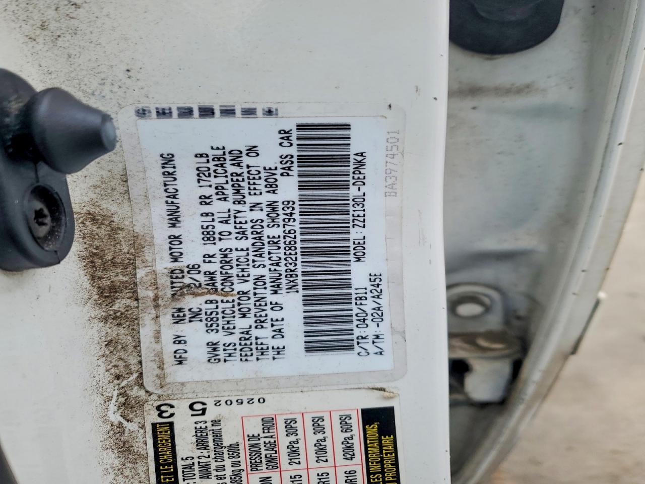 2006 TOYOTA COROLLA