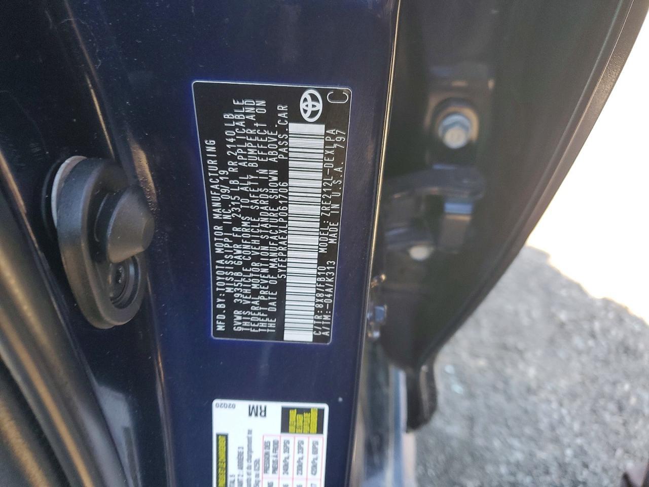 2020 TOYOTA COROLLA