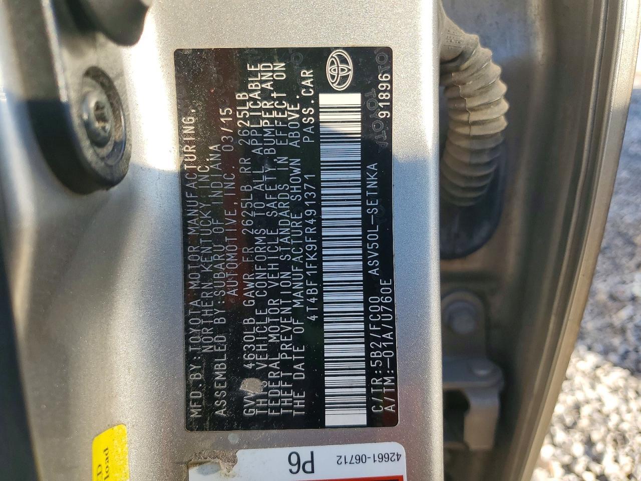 2015 TOYOTA CAMRY