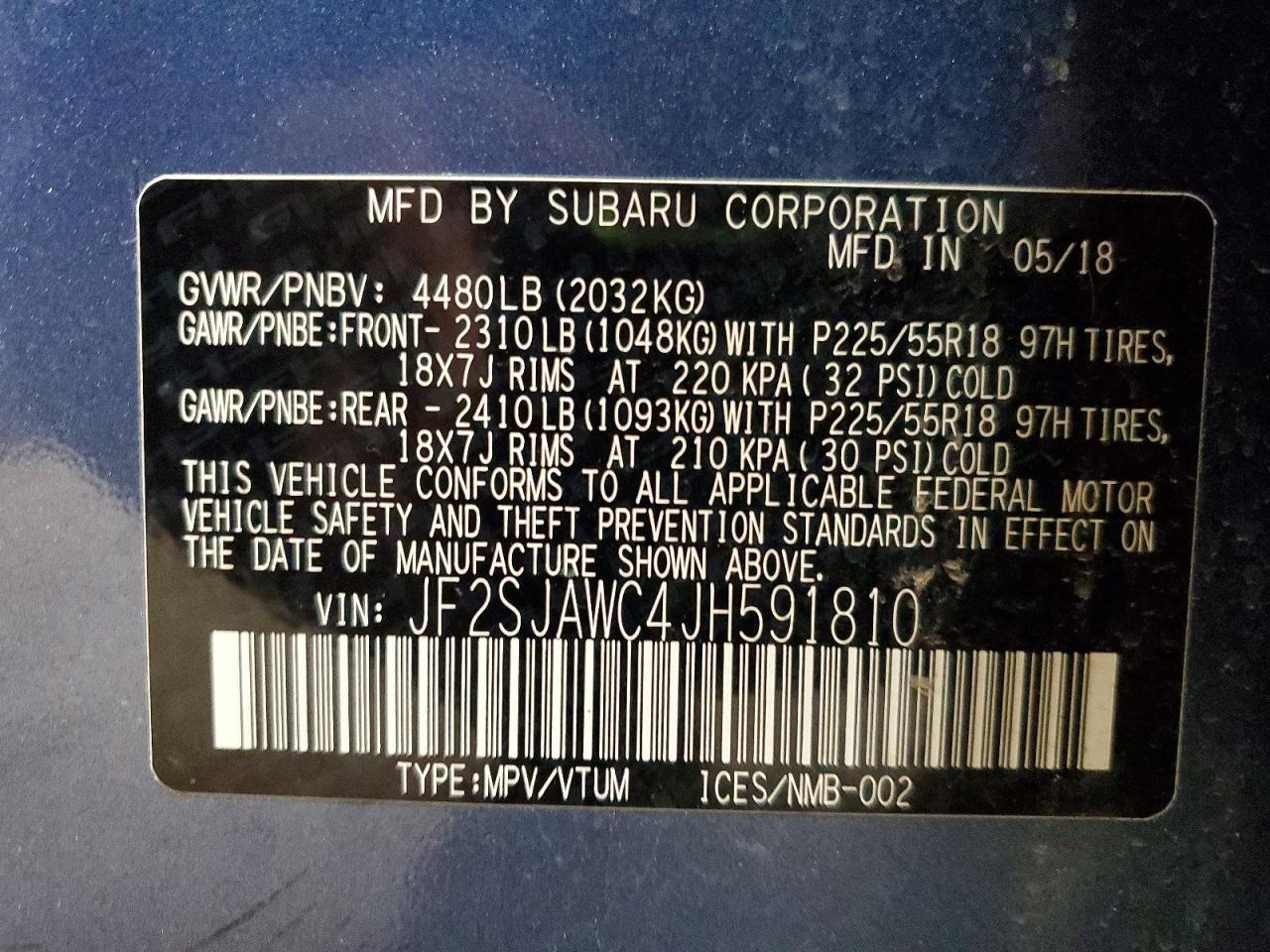 2018 SUBARU FORESTER