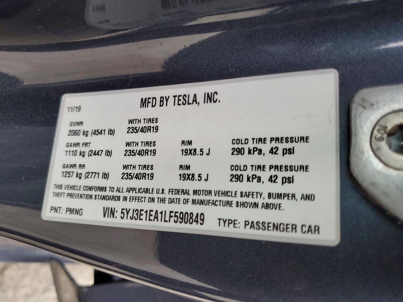 2020 TESLA MODEL 3