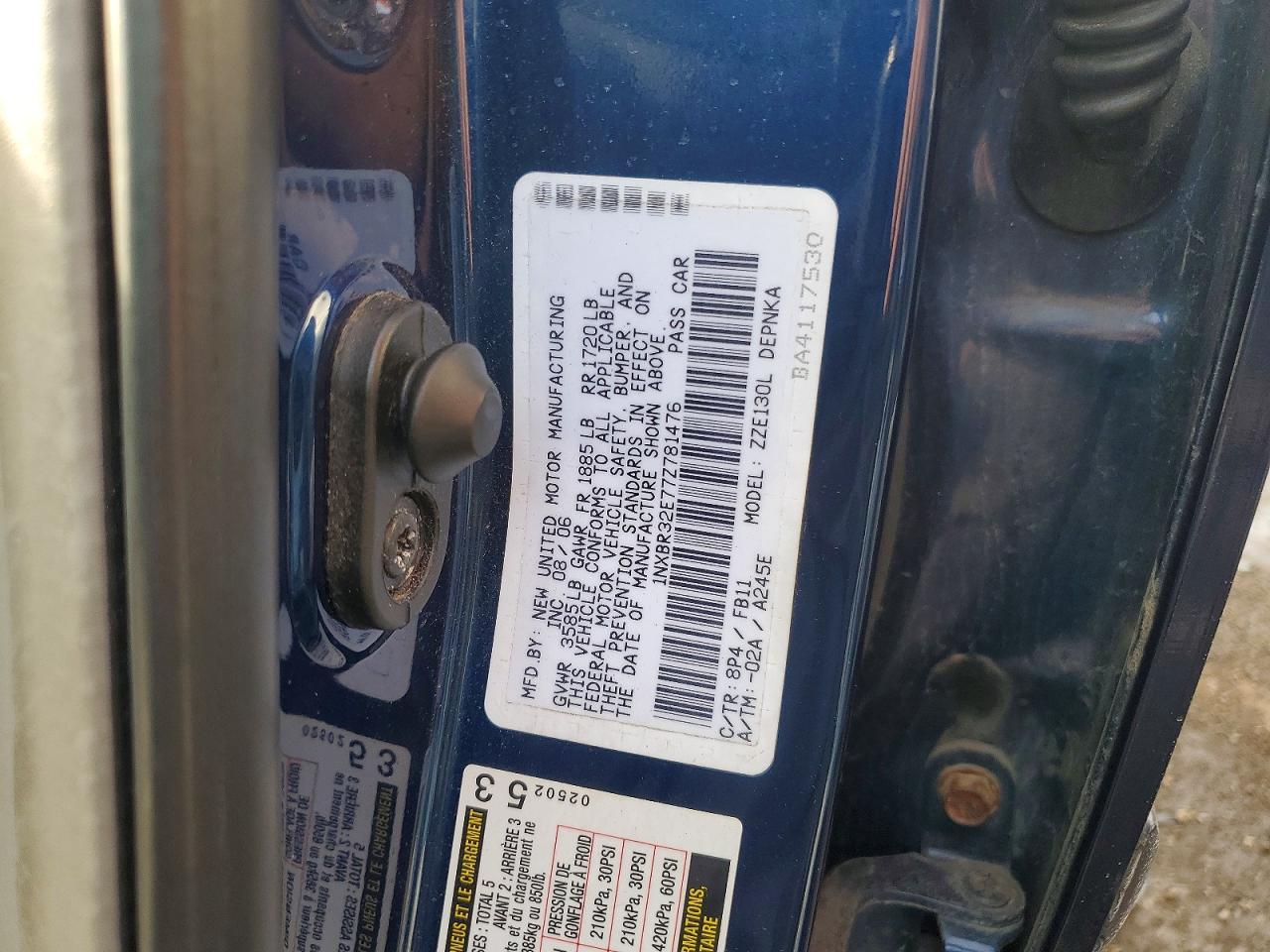 2007 TOYOTA COROLLA
