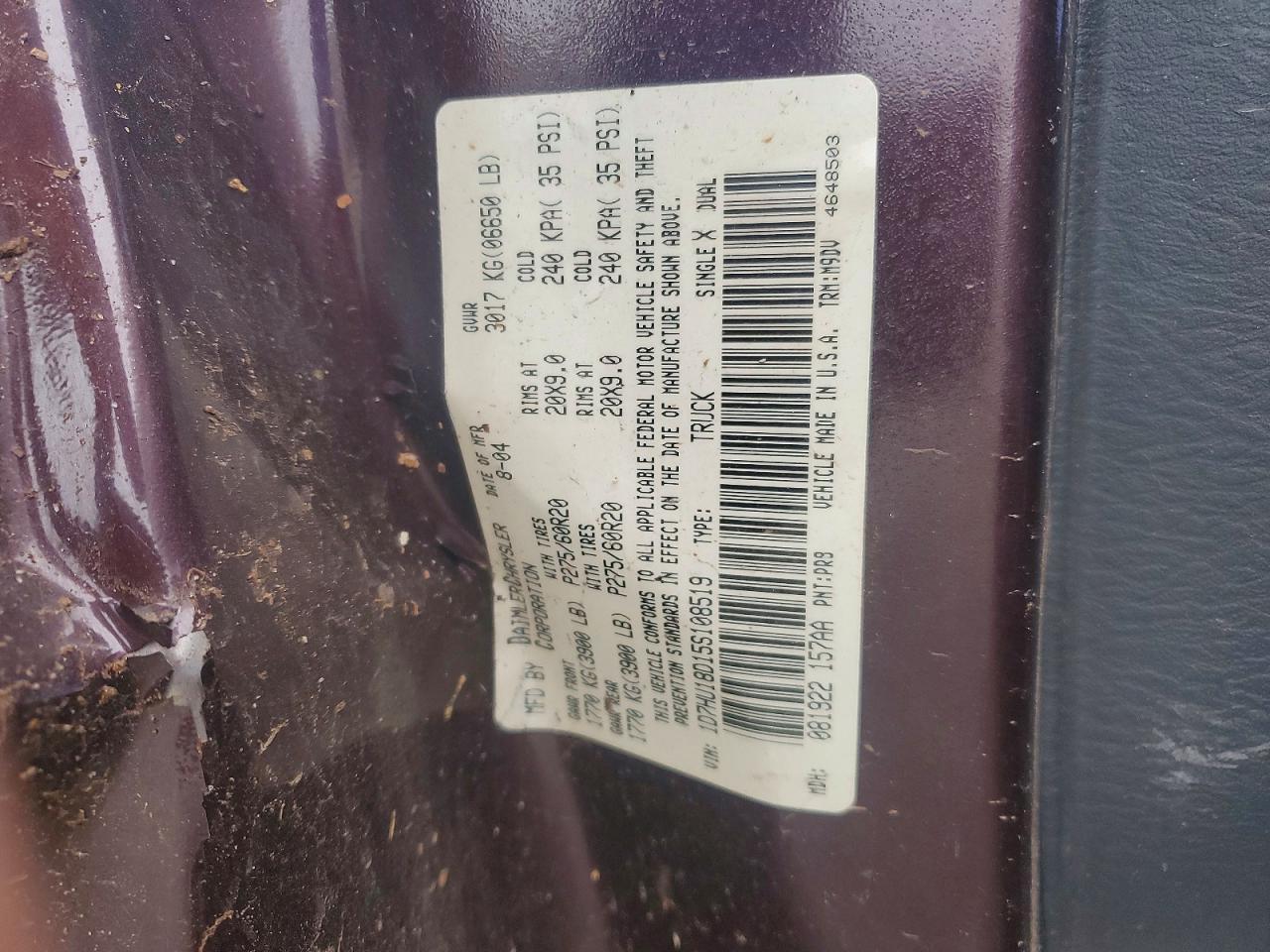 2005 DODGE RAM 1500