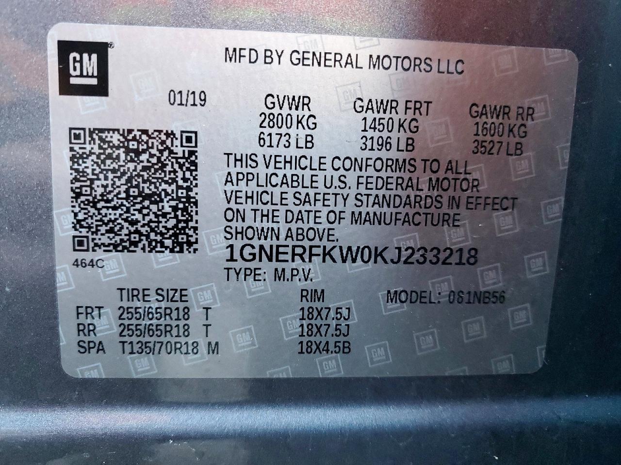 2019 CHEVROLET TRAVERSE