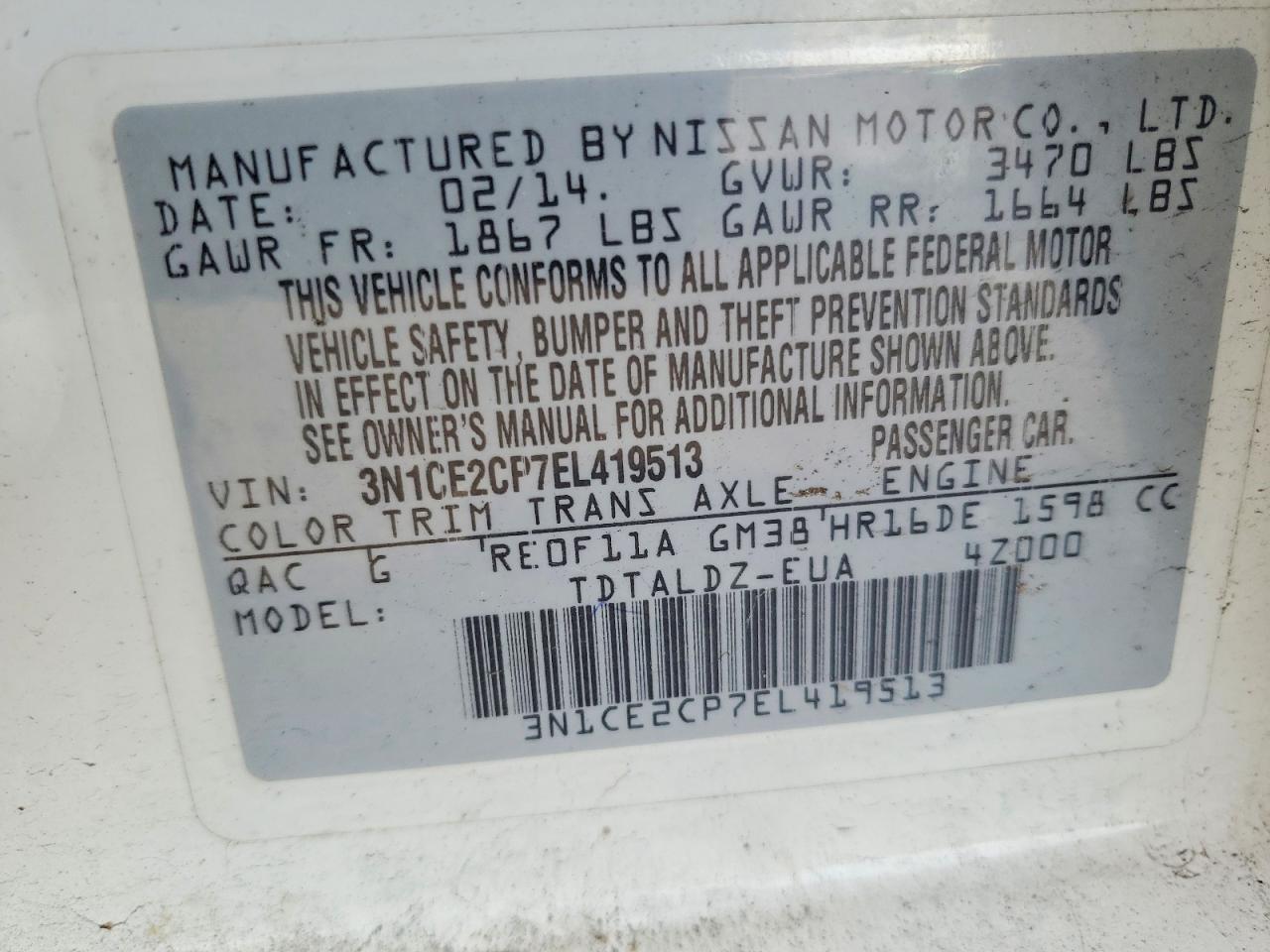2014 NISSAN Versa Note