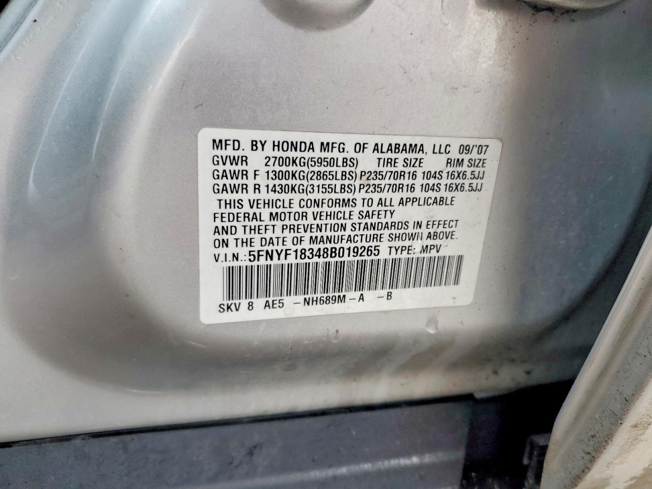 2008 HONDA PILOT