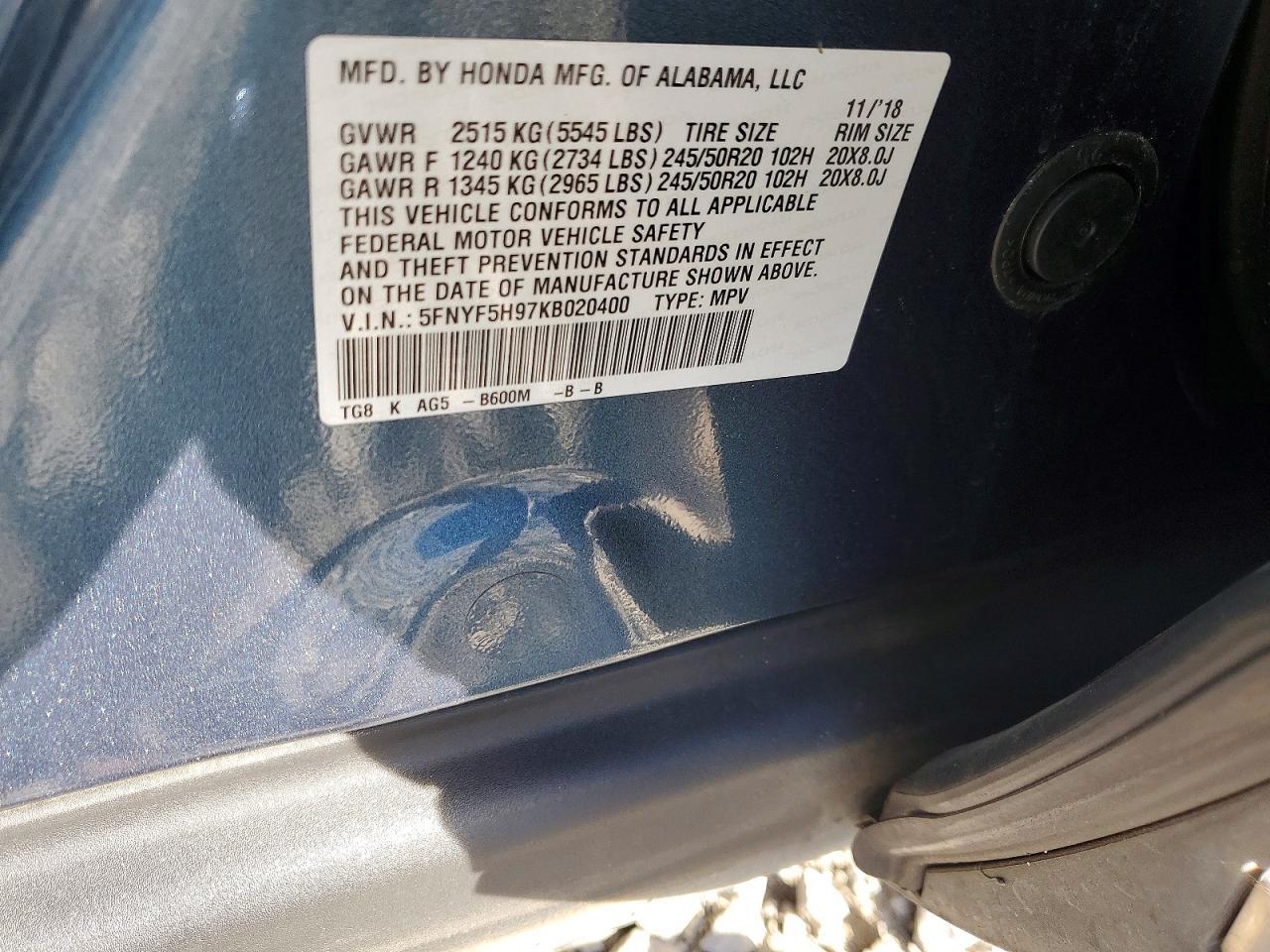 2019 HONDA PILOT