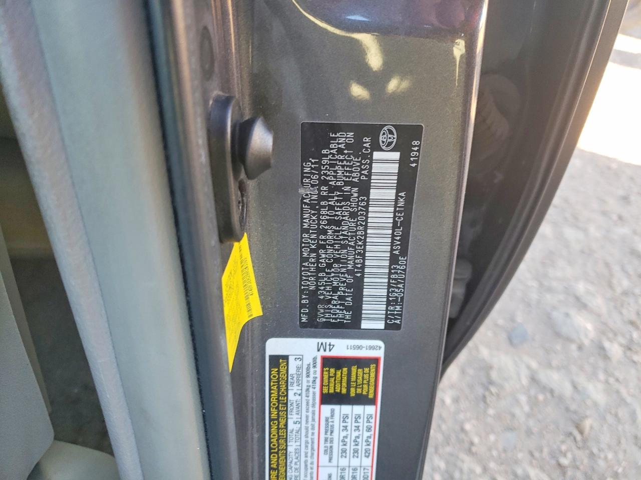 2011 TOYOTA CAMRY