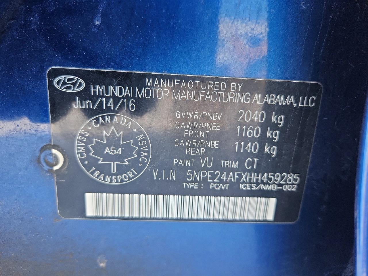 2017 HYUNDAI SONATA