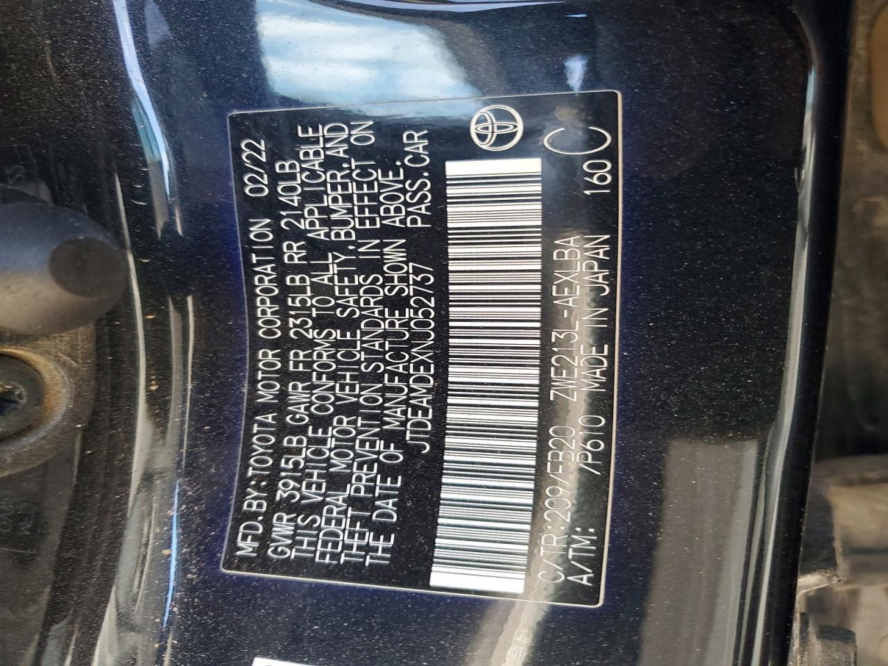 2022 TOYOTA COROLLA