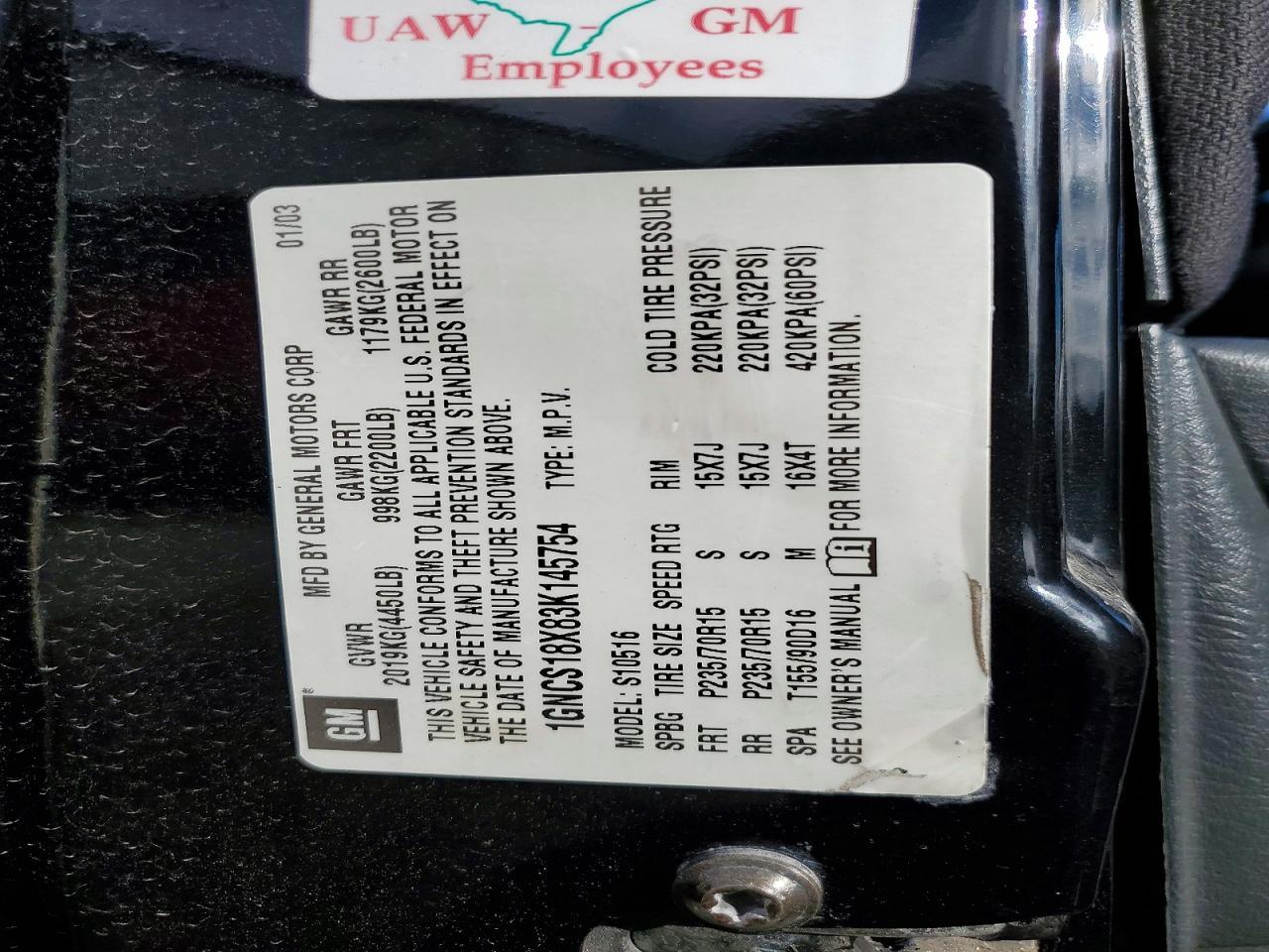 2003 CHEVROLET BLAZER