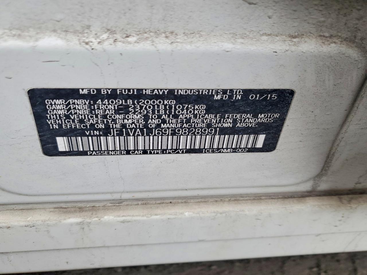 2015 SUBARU WRX