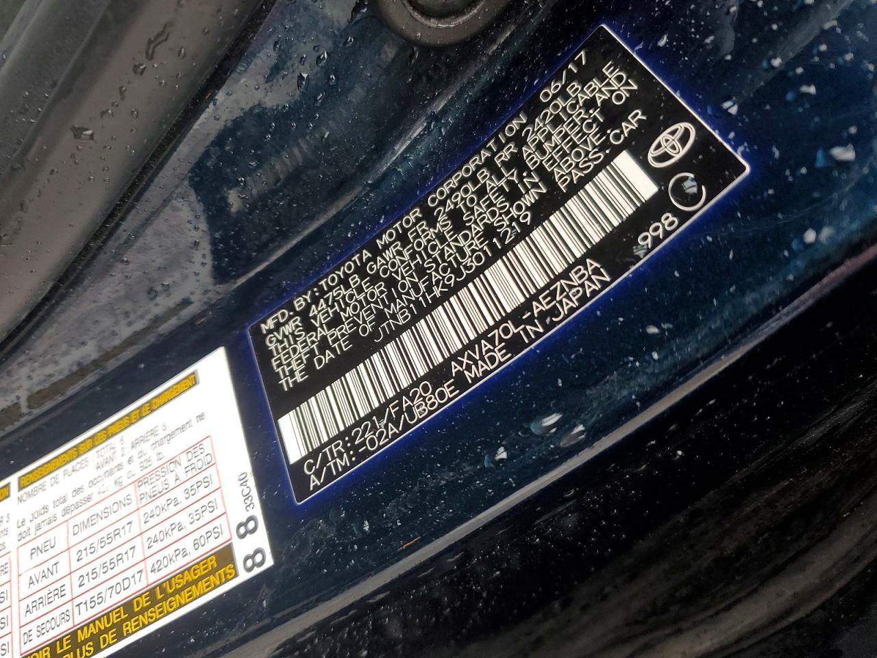 2018 TOYOTA CAMRY