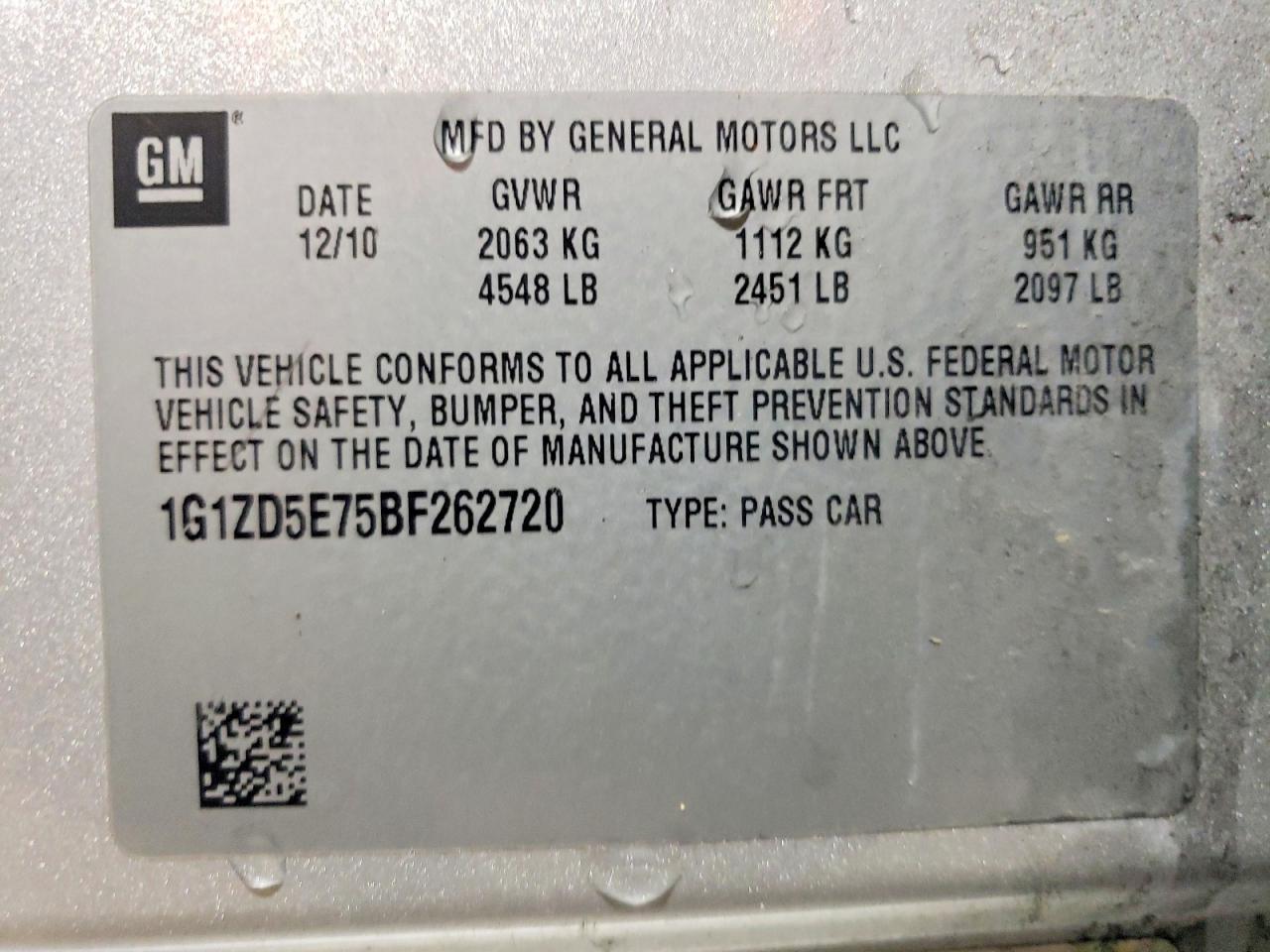 2011 CHEVROLET MALIBU