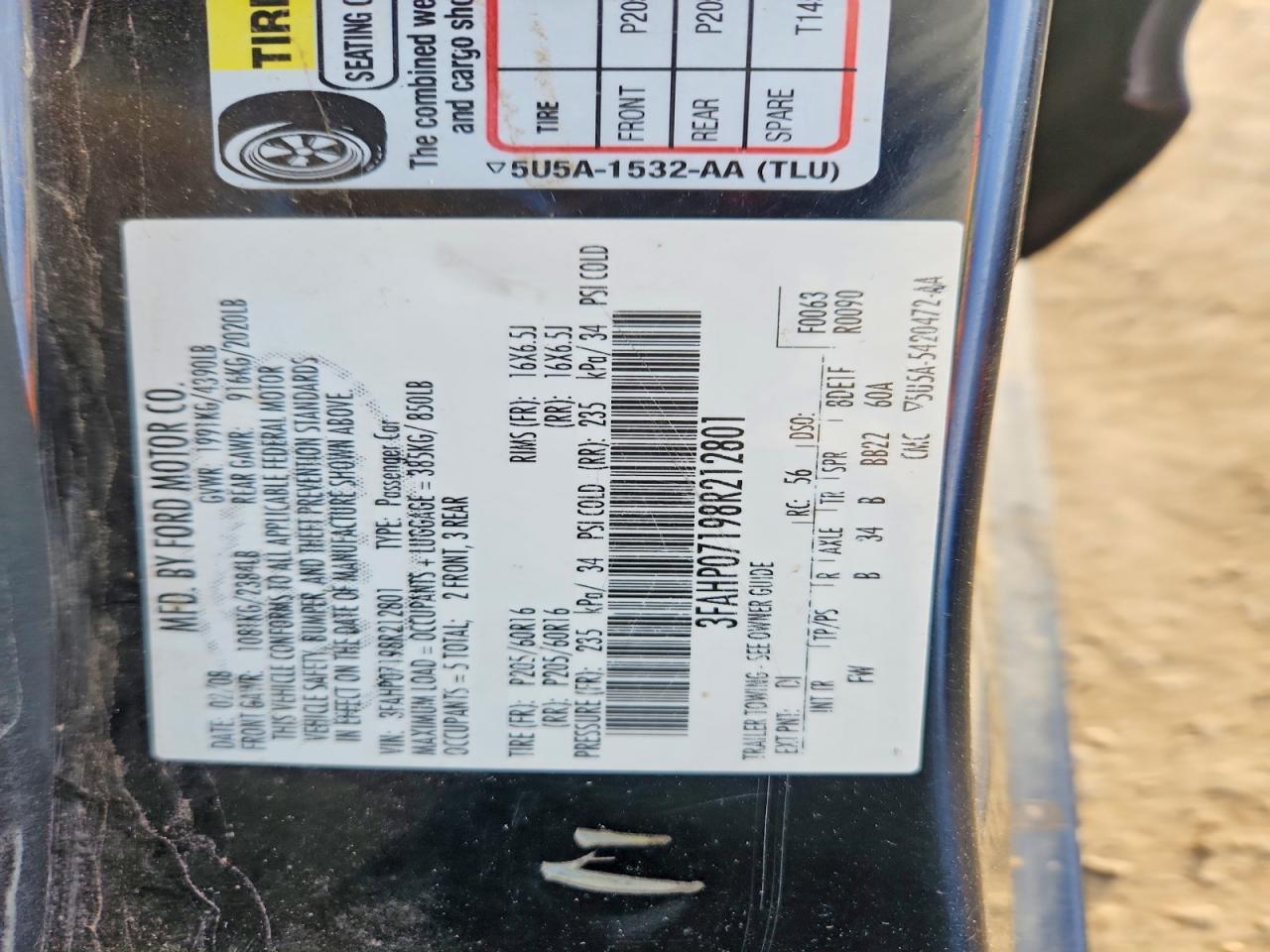 2008 FORD FUSION
