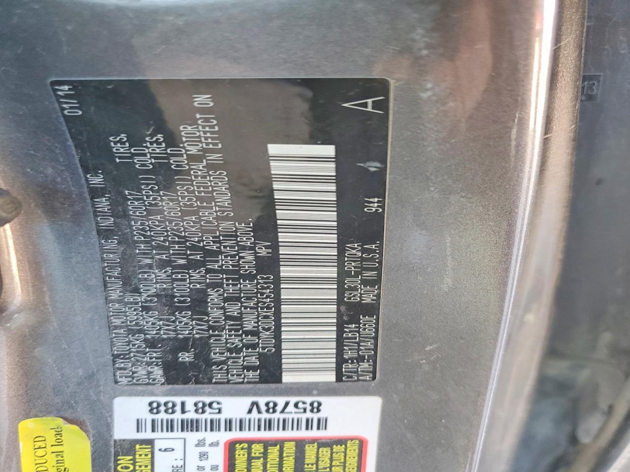 2014 TOYOTA SIENNA