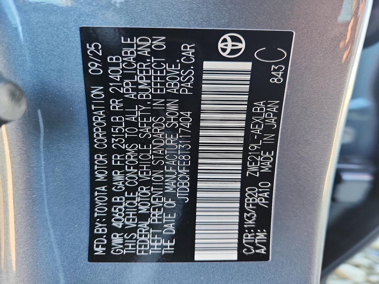 2026 TOYOTA COROLLA