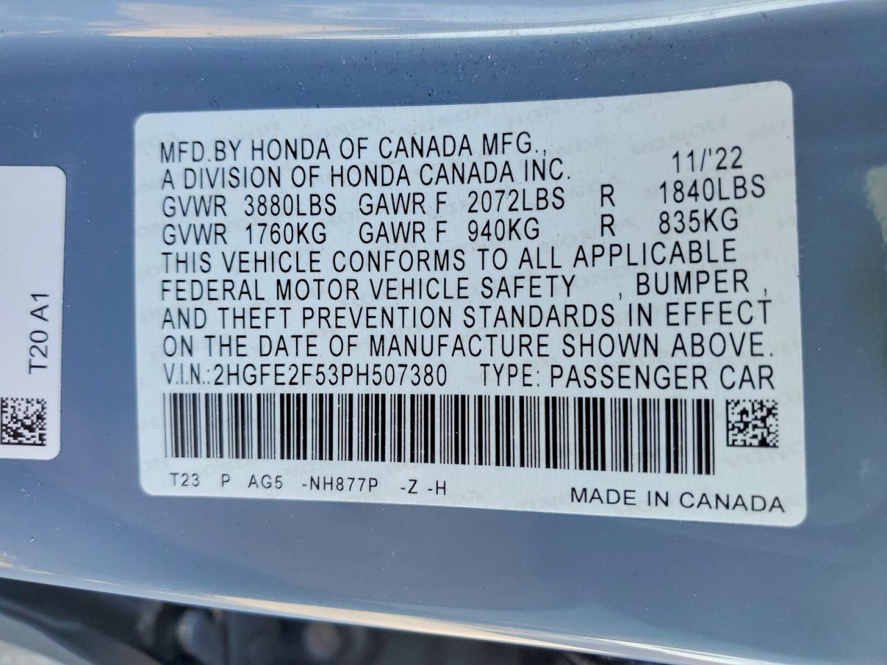 2023 HONDA CIVIC