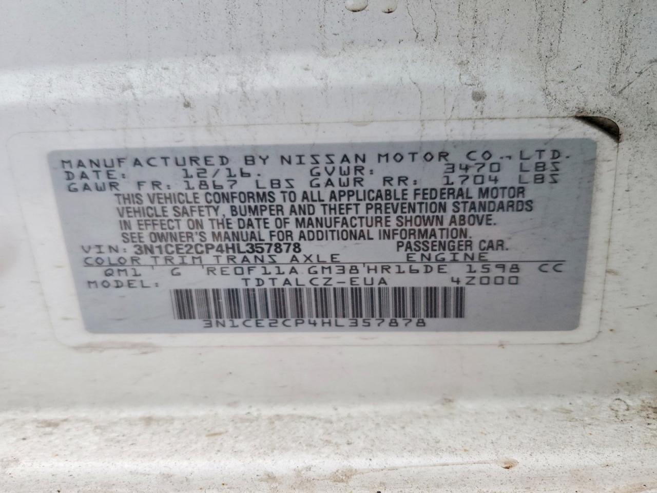 2017 NISSAN Versa Note