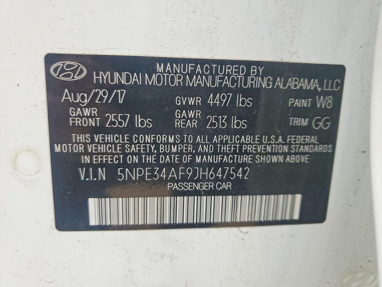 2018 HYUNDAI SONATA