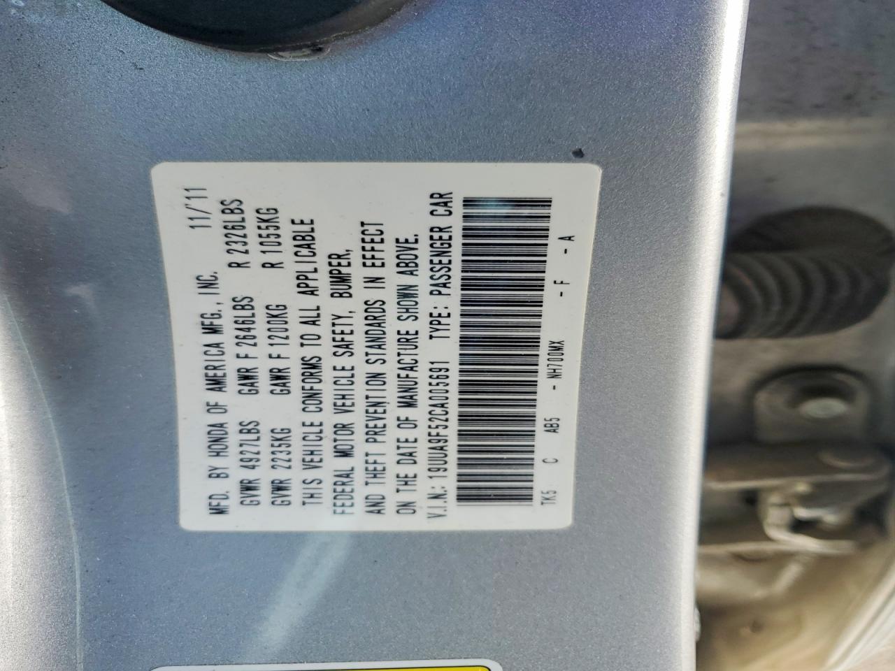 2012 ACURA TL