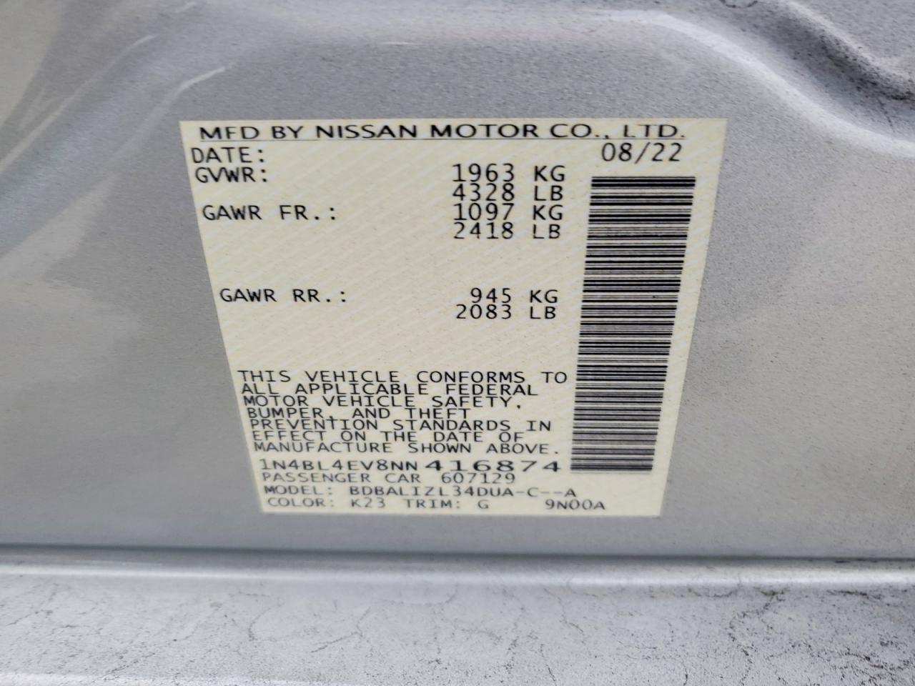 2022 NISSAN ALTIMA