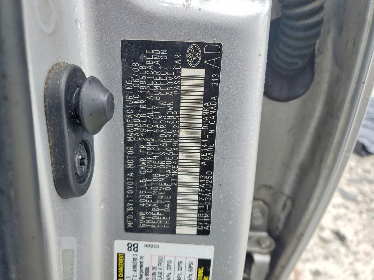 2009 TOYOTA COROLLA