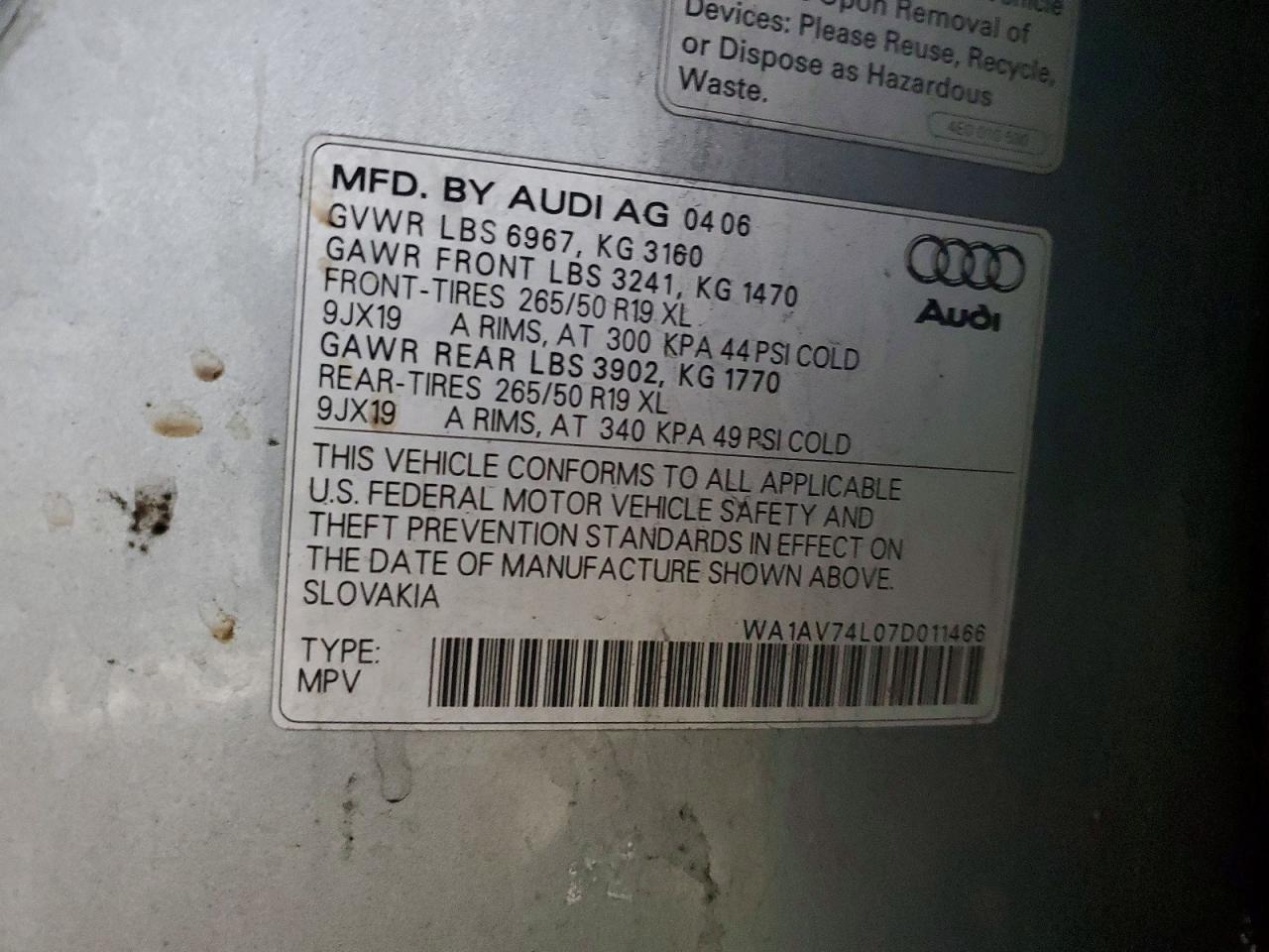 2007 AUDI Q7