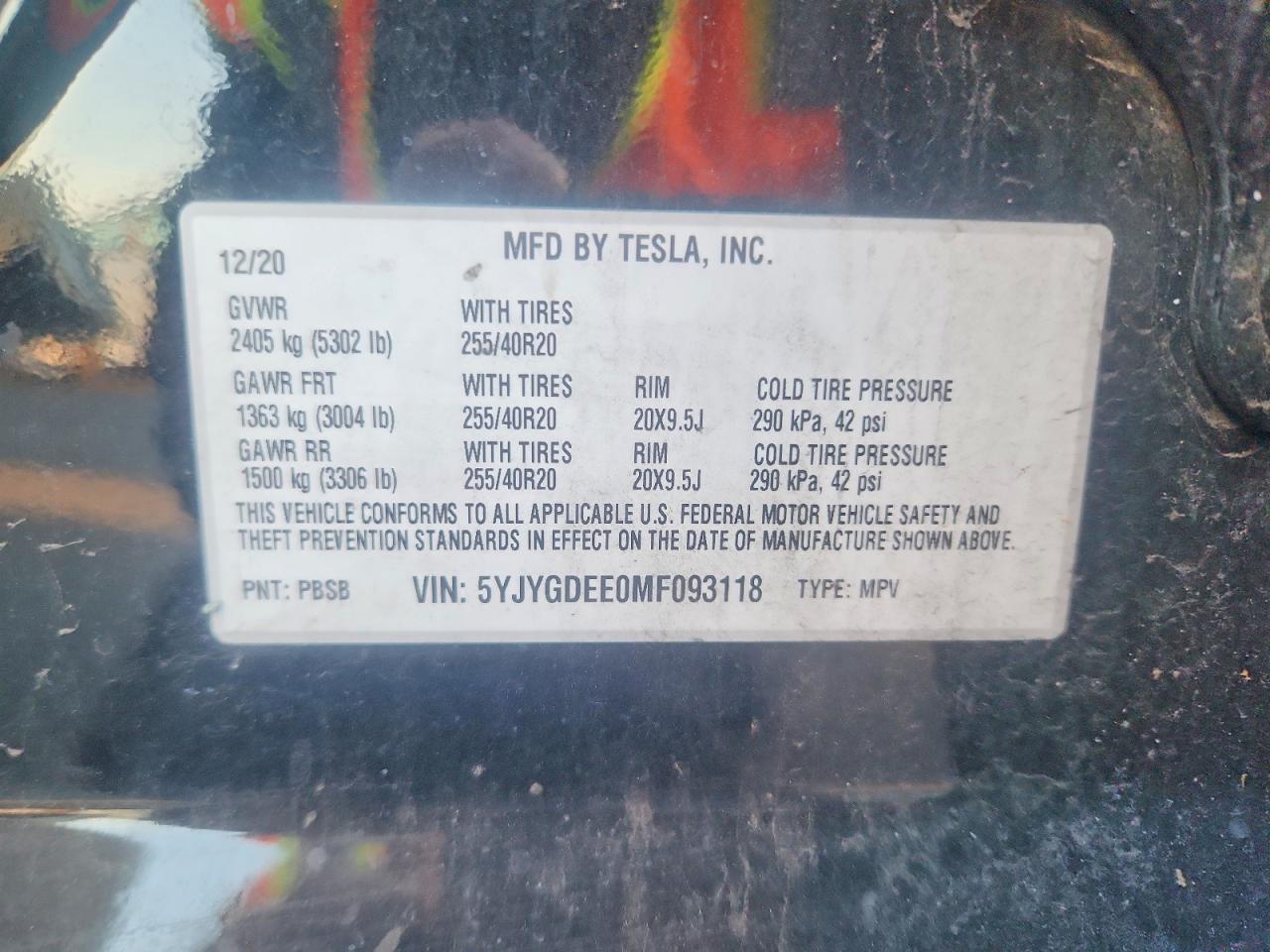 2021 TESLA MODEL Y