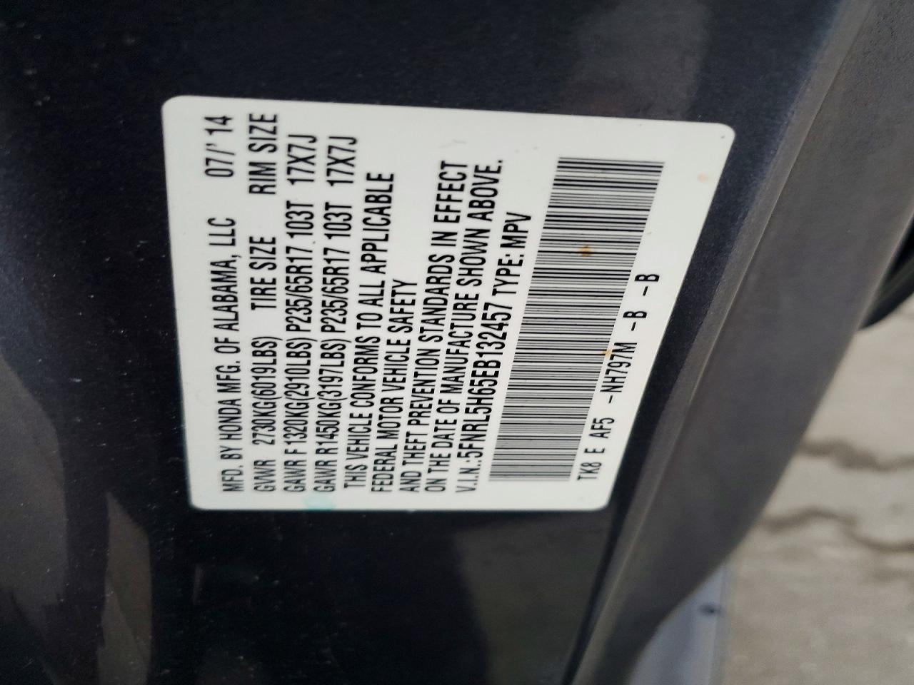 2014 HONDA ODYSSEY