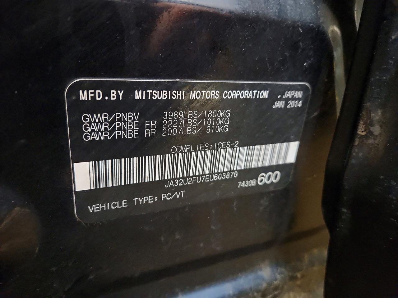 2014 MITSUBISHI LANCER