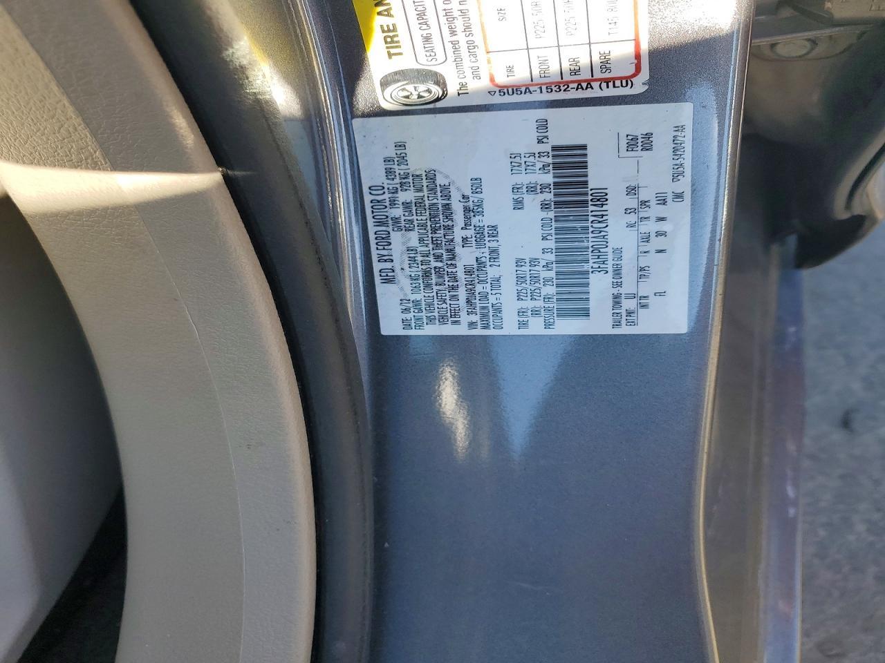 2012 FORD FUSION