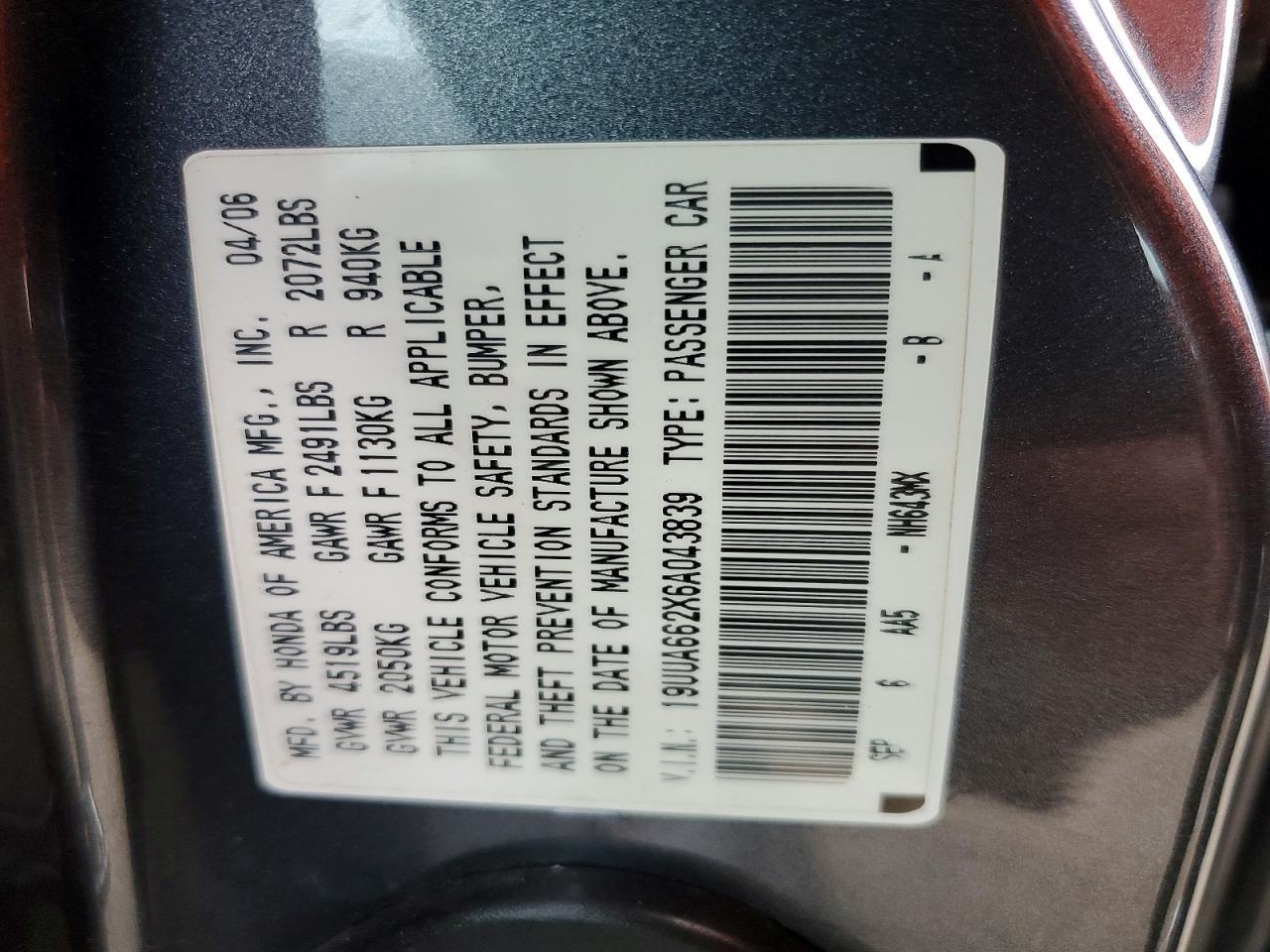 2006 ACURA TL