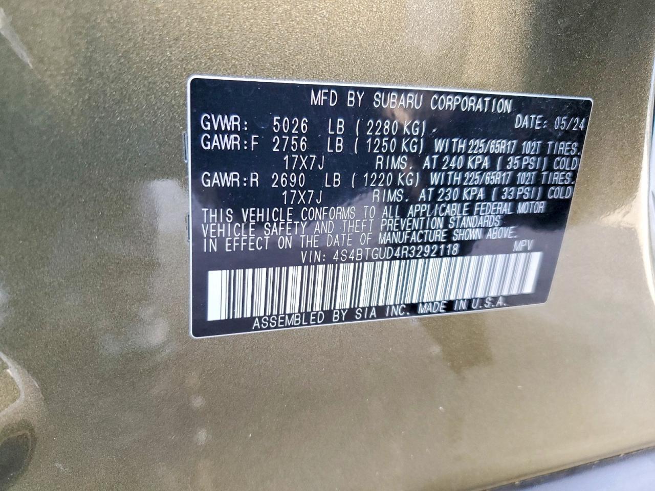 2024 SUBARU Outback