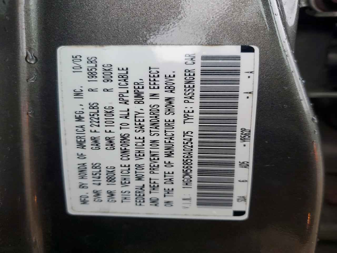 2006 HONDA ACCORD