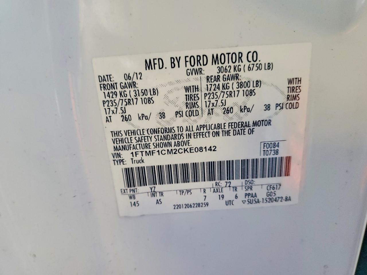 2012 FORD F-150