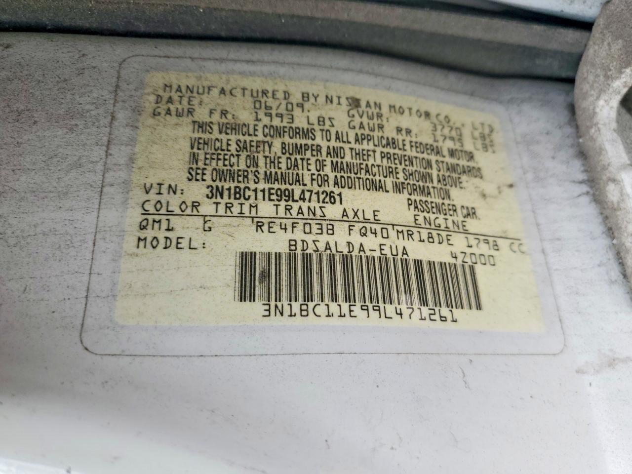 2009 NISSAN VERSA