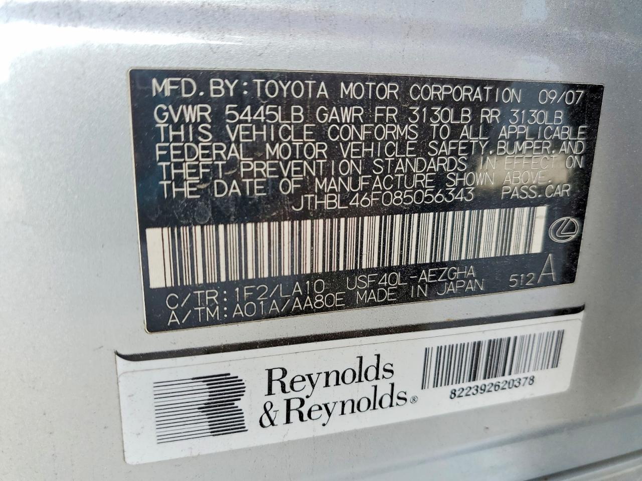 2008 LEXUS LS 460