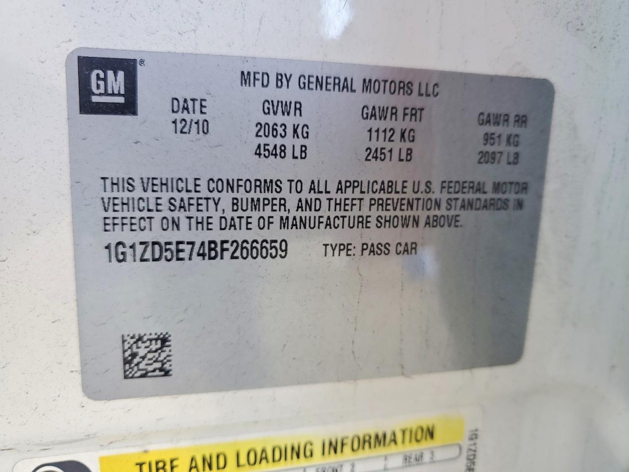2011 CHEVROLET MALIBU