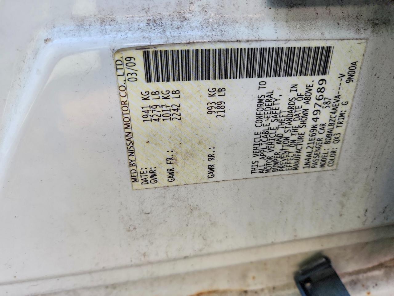 2009 NISSAN ALTIMA