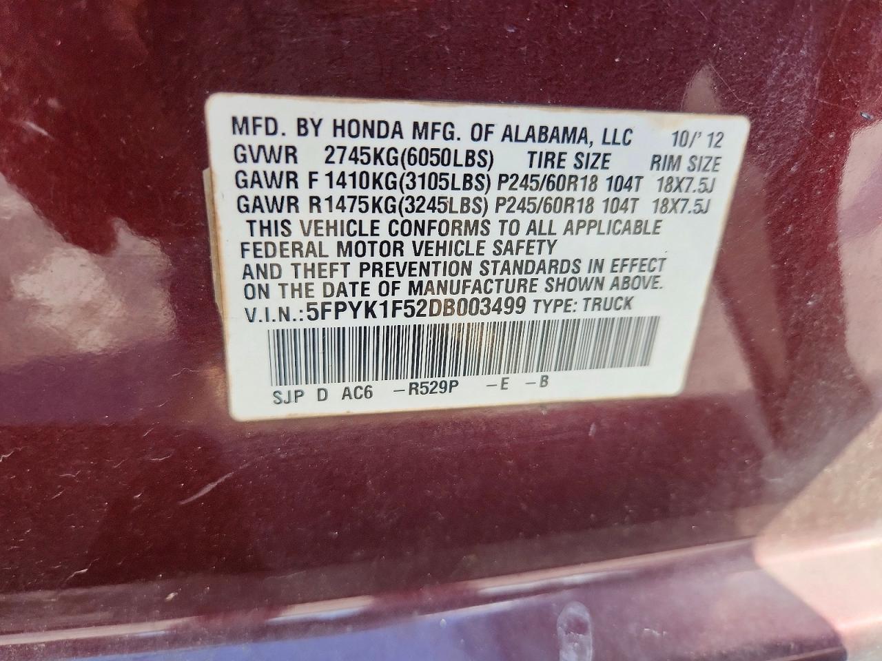 2013 HONDA Ridgeline