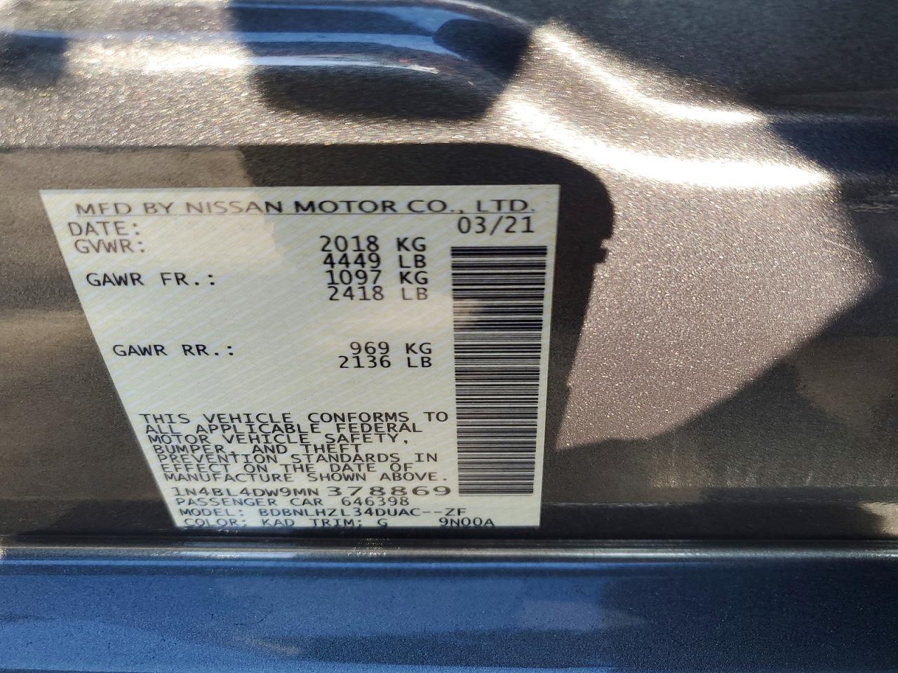 2021 NISSAN ALTIMA