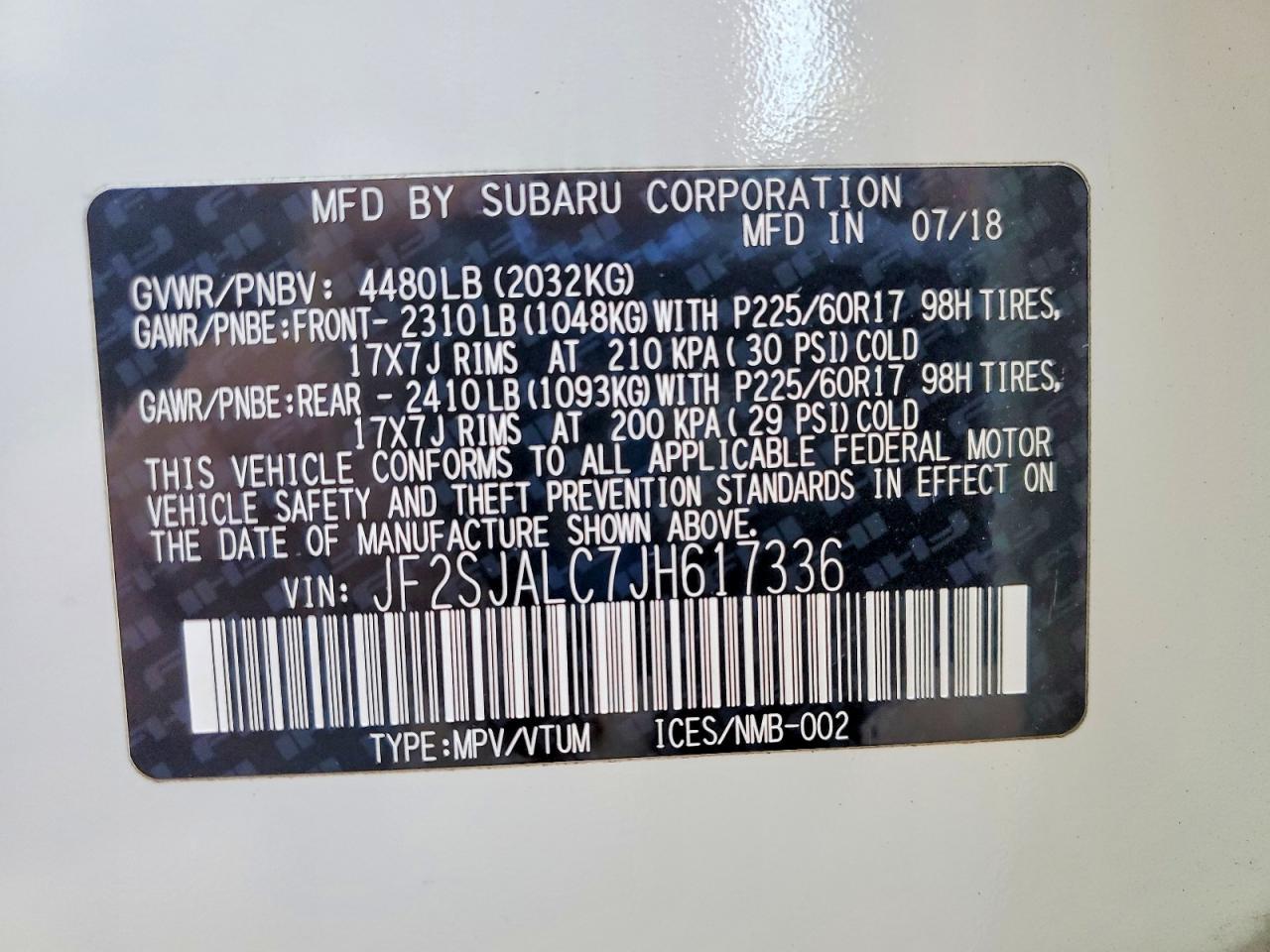 2018 SUBARU FORESTER