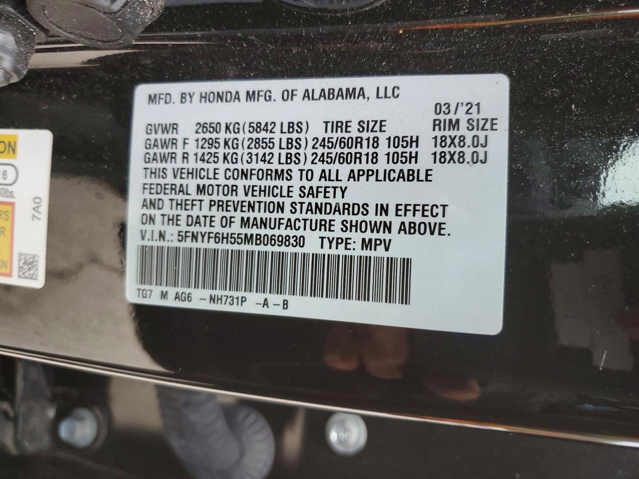 2021 HONDA PILOT