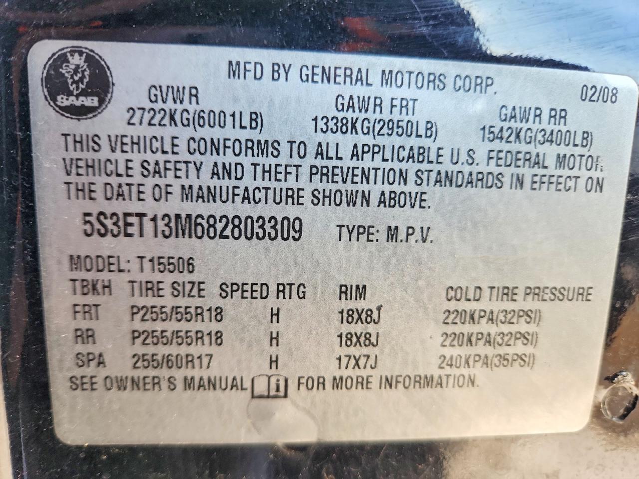 2008 SAAB 9-7x