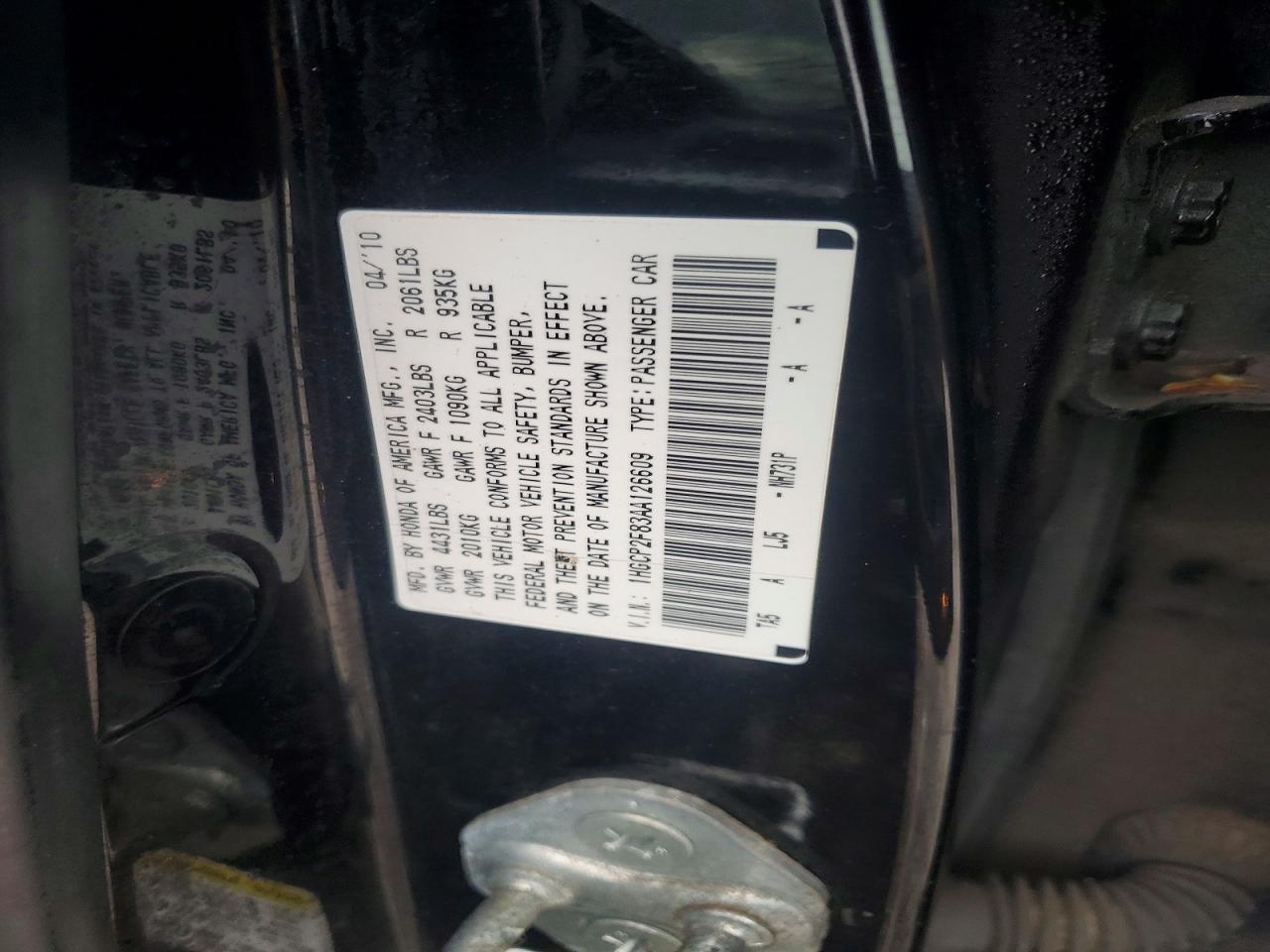 2010 HONDA ACCORD