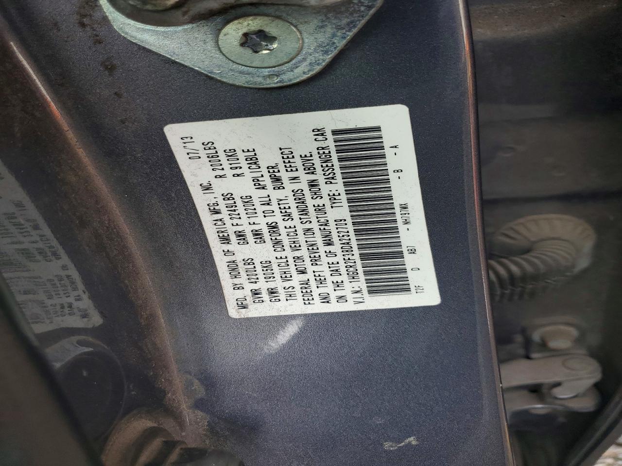 2013 HONDA ACCORD