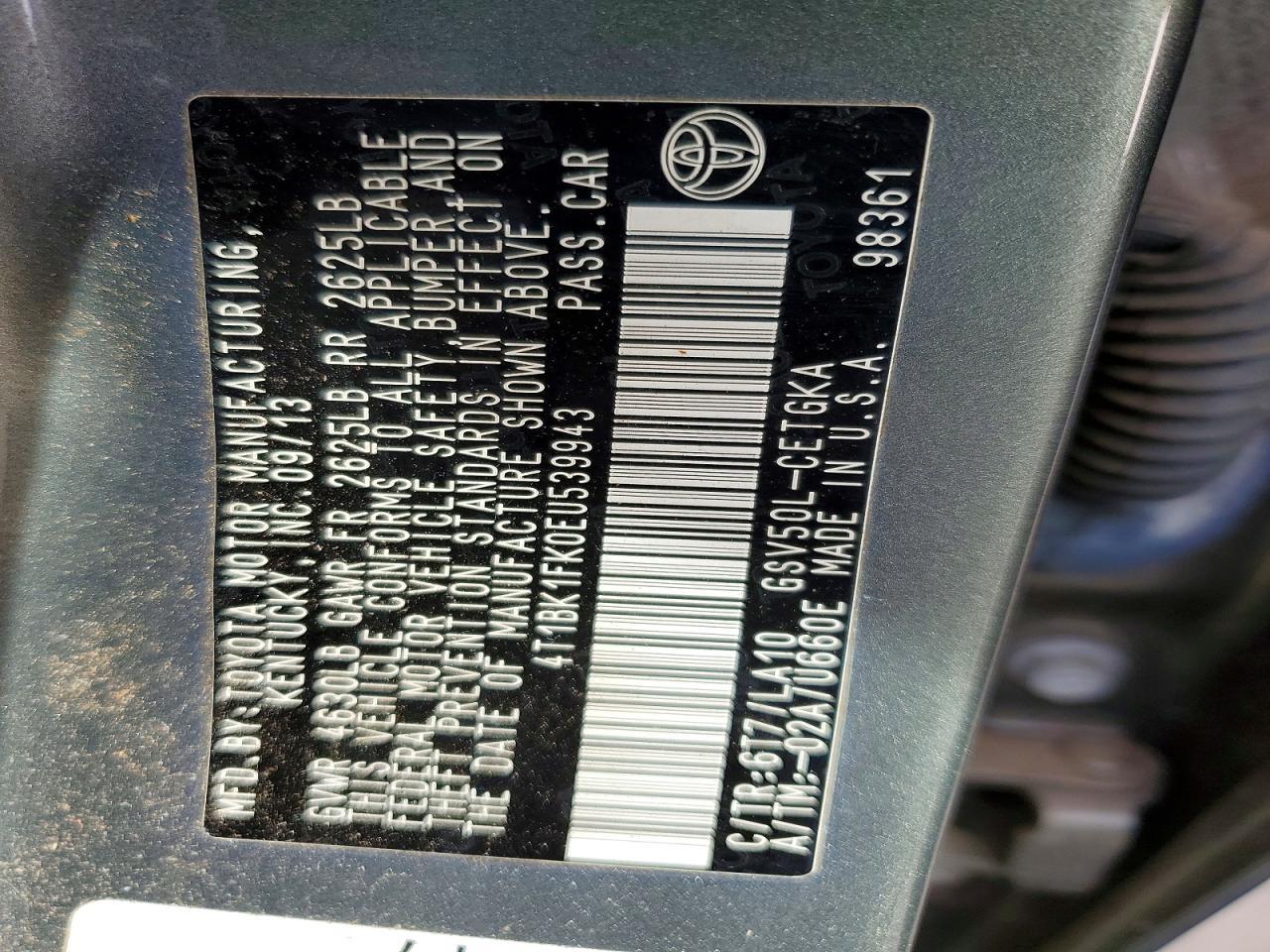 2014 TOYOTA CAMRY